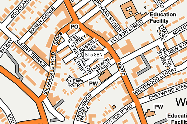 ST5 8BN map - OS OpenMap – Local (Ordnance Survey)