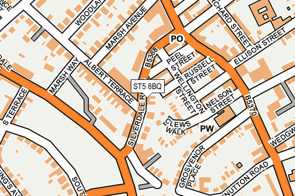 ST5 8BQ map - OS OpenMap – Local (Ordnance Survey)