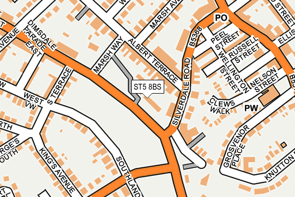 ST5 8BS map - OS OpenMap – Local (Ordnance Survey)