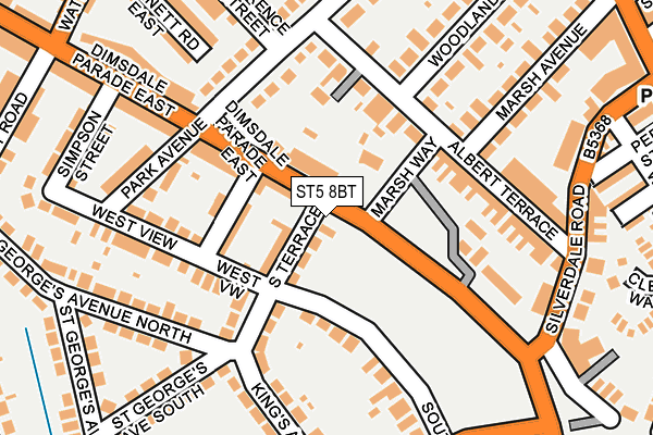 ST5 8BT map - OS OpenMap – Local (Ordnance Survey)