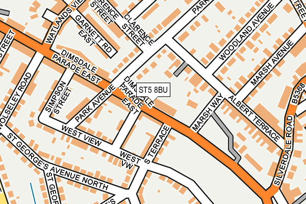ST5 8BU map - OS OpenMap – Local (Ordnance Survey)