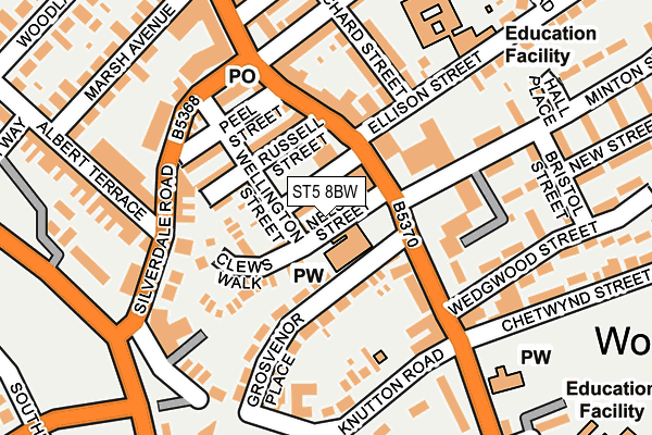 ST5 8BW map - OS OpenMap – Local (Ordnance Survey)