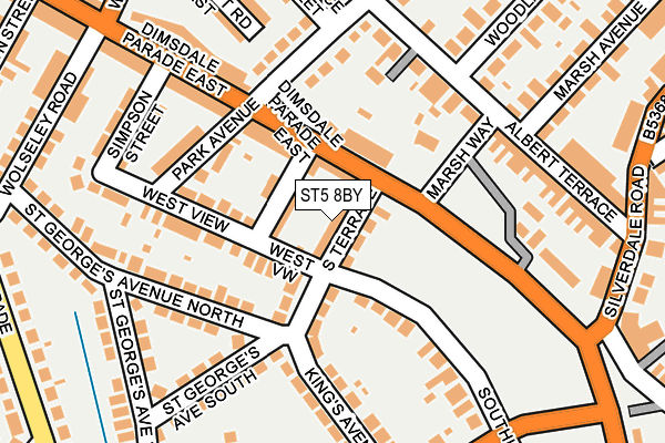 ST5 8BY map - OS OpenMap – Local (Ordnance Survey)