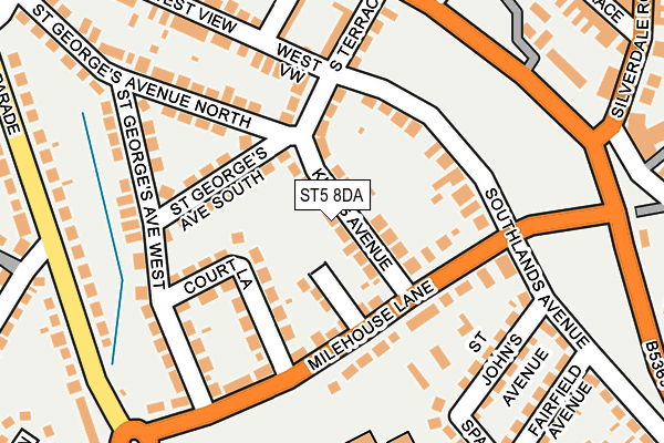 ST5 8DA map - OS OpenMap – Local (Ordnance Survey)