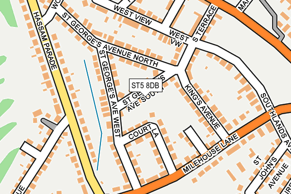 ST5 8DB map - OS OpenMap – Local (Ordnance Survey)