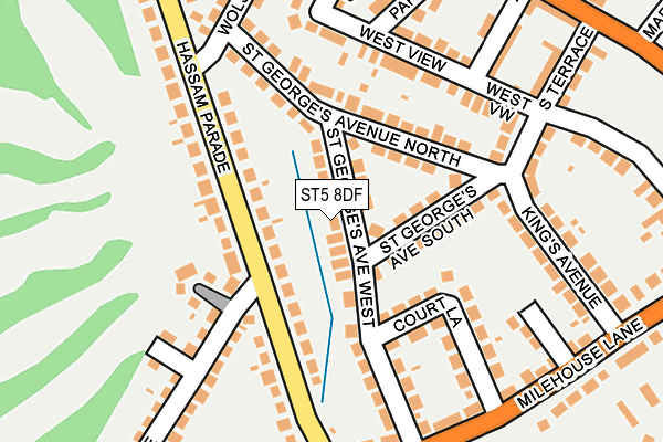 ST5 8DF map - OS OpenMap – Local (Ordnance Survey)