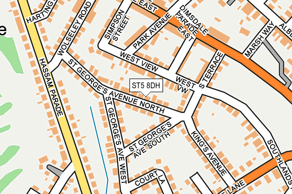 ST5 8DH map - OS OpenMap – Local (Ordnance Survey)