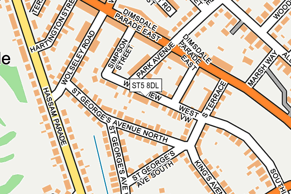ST5 8DL map - OS OpenMap – Local (Ordnance Survey)