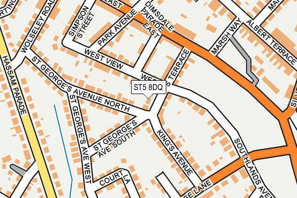 ST5 8DQ map - OS OpenMap – Local (Ordnance Survey)
