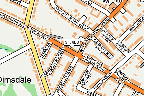 ST5 8DU map - OS OpenMap – Local (Ordnance Survey)