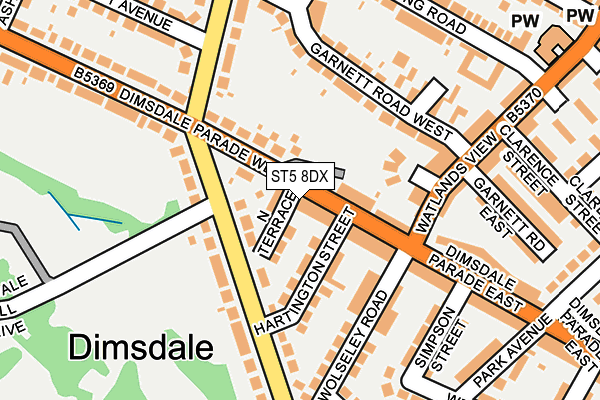 ST5 8DX map - OS OpenMap – Local (Ordnance Survey)