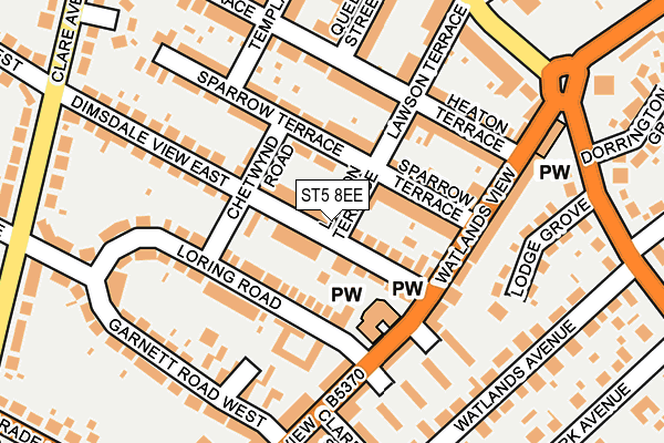 ST5 8EE map - OS OpenMap – Local (Ordnance Survey)