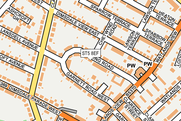 ST5 8EF map - OS OpenMap – Local (Ordnance Survey)