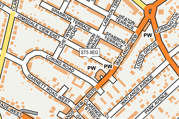 ST5 8EG map - OS OpenMap – Local (Ordnance Survey)