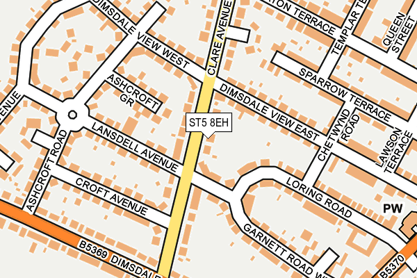 ST5 8EH map - OS OpenMap – Local (Ordnance Survey)