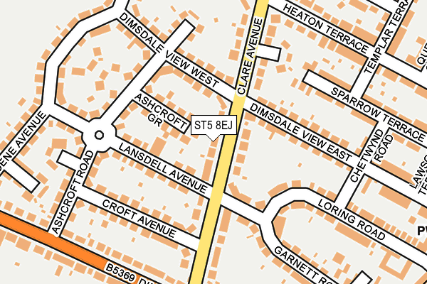 ST5 8EJ map - OS OpenMap – Local (Ordnance Survey)