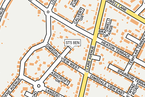 ST5 8EN map - OS OpenMap – Local (Ordnance Survey)