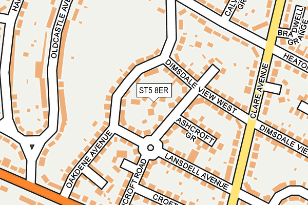 ST5 8ER map - OS OpenMap – Local (Ordnance Survey)