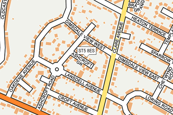ST5 8ES map - OS OpenMap – Local (Ordnance Survey)