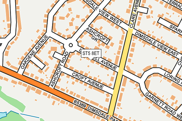 ST5 8ET map - OS OpenMap – Local (Ordnance Survey)