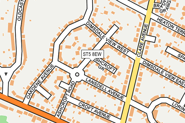 ST5 8EW map - OS OpenMap – Local (Ordnance Survey)