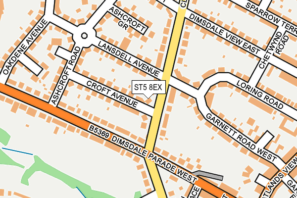 ST5 8EX map - OS OpenMap – Local (Ordnance Survey)