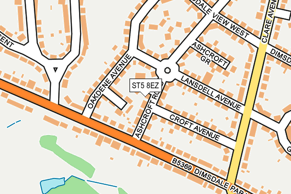 ST5 8EZ map - OS OpenMap – Local (Ordnance Survey)
