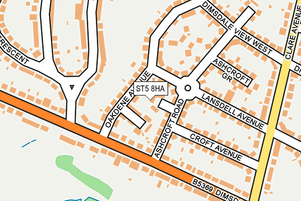 ST5 8HA map - OS OpenMap – Local (Ordnance Survey)