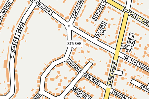 ST5 8HE map - OS OpenMap – Local (Ordnance Survey)