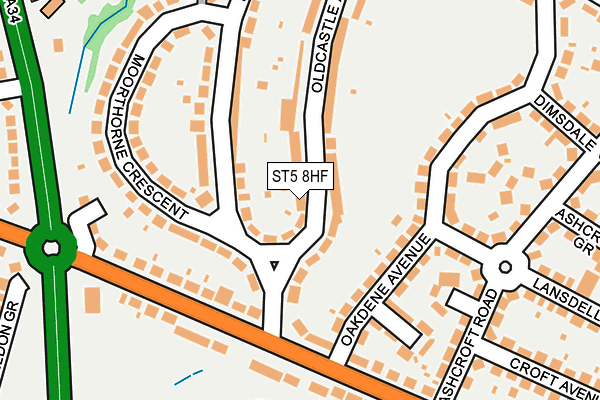ST5 8HF map - OS OpenMap – Local (Ordnance Survey)