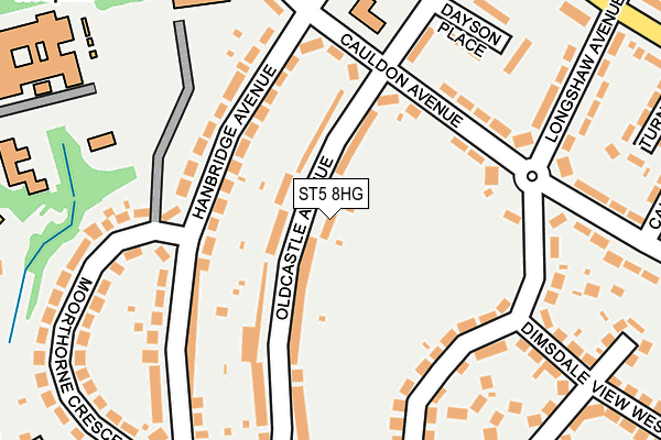 ST5 8HG map - OS OpenMap – Local (Ordnance Survey)