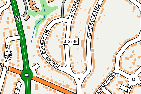 ST5 8HH map - OS OpenMap – Local (Ordnance Survey)