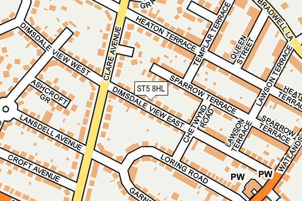 ST5 8HL map - OS OpenMap – Local (Ordnance Survey)