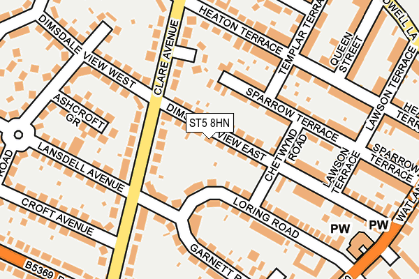 ST5 8HN map - OS OpenMap – Local (Ordnance Survey)