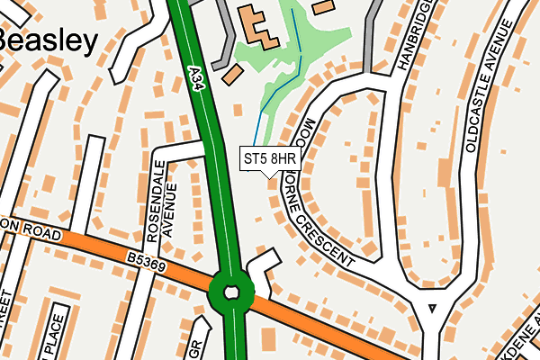 ST5 8HR map - OS OpenMap – Local (Ordnance Survey)