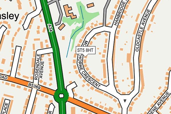 ST5 8HT map - OS OpenMap – Local (Ordnance Survey)