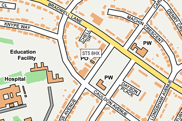 ST5 8HX map - OS OpenMap – Local (Ordnance Survey)