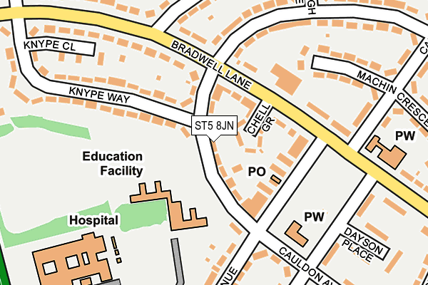 ST5 8JN map - OS OpenMap – Local (Ordnance Survey)