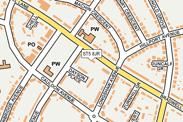ST5 8JR map - OS OpenMap – Local (Ordnance Survey)