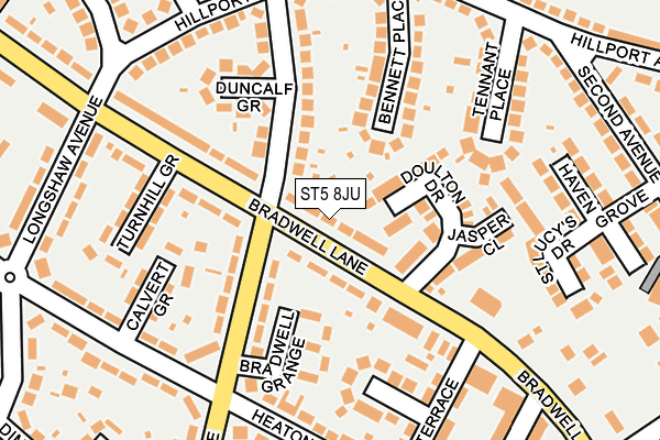 ST5 8JU map - OS OpenMap – Local (Ordnance Survey)