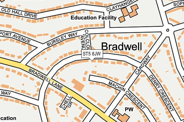 ST5 8JW map - OS OpenMap – Local (Ordnance Survey)