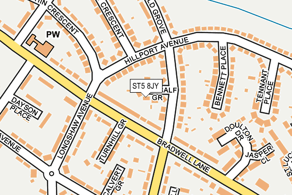 ST5 8JY map - OS OpenMap – Local (Ordnance Survey)