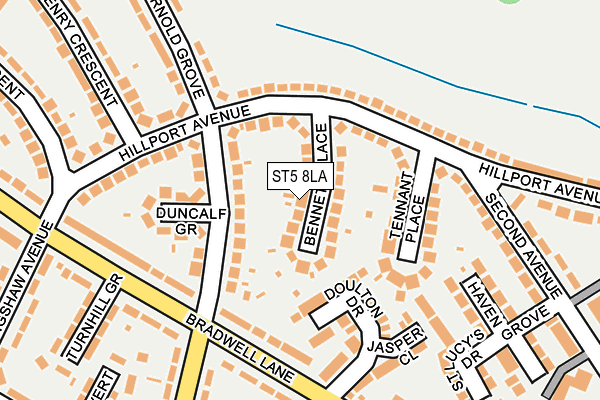 ST5 8LA map - OS OpenMap – Local (Ordnance Survey)