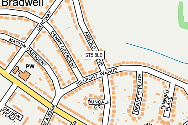 ST5 8LB map - OS OpenMap – Local (Ordnance Survey)