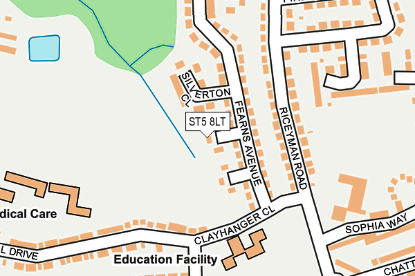 ST5 8LT map - OS OpenMap – Local (Ordnance Survey)