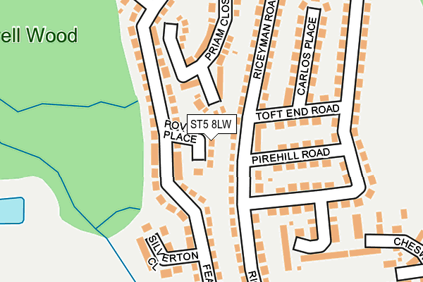 ST5 8LW map - OS OpenMap – Local (Ordnance Survey)