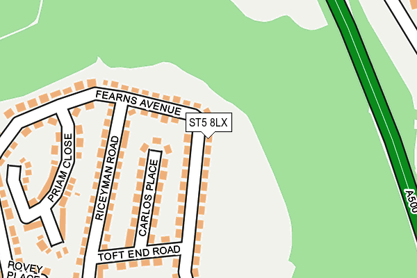 ST5 8LX map - OS OpenMap – Local (Ordnance Survey)