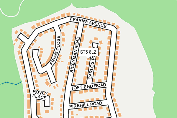 ST5 8LZ map - OS OpenMap – Local (Ordnance Survey)
