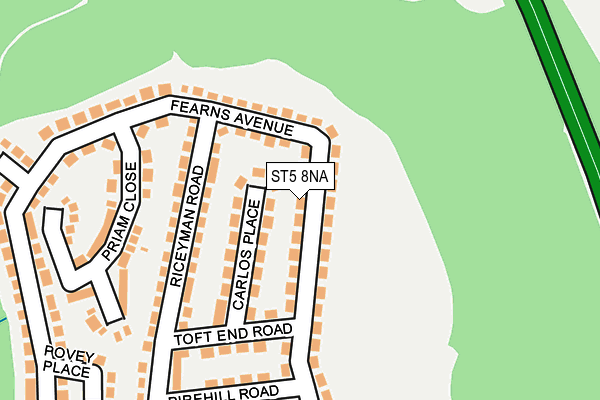 ST5 8NA map - OS OpenMap – Local (Ordnance Survey)