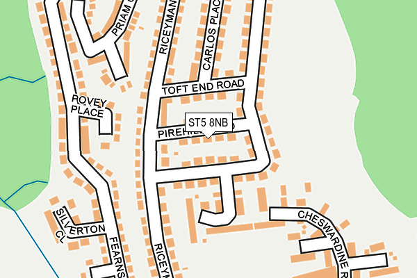ST5 8NB map - OS OpenMap – Local (Ordnance Survey)
